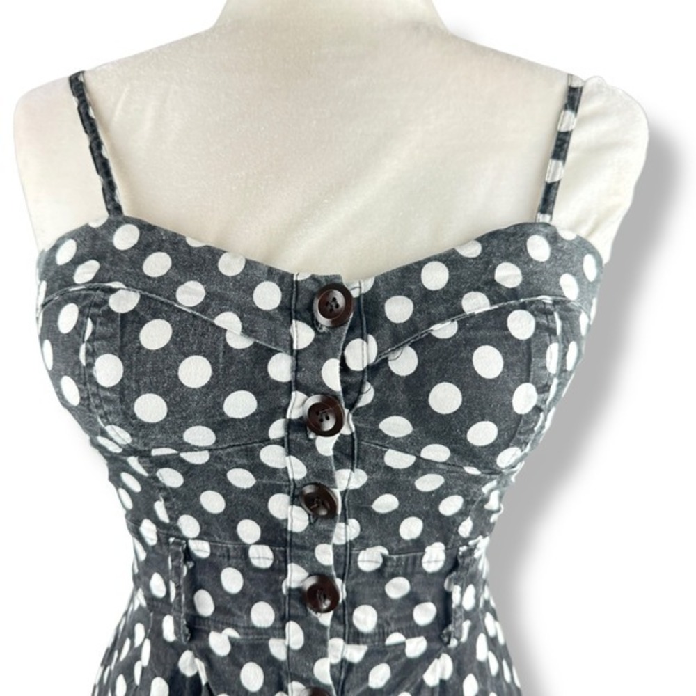 Deb Y2K Party Dress Size Medium Polka Dot Twee Pin Up Retro Feminine Vintage - Picture 13 of 16